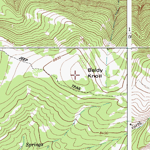 Topographic Map of Baldy Knoll, WY