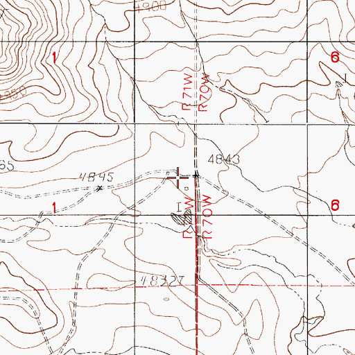 Topographic Map of Ballard Ranch, WY