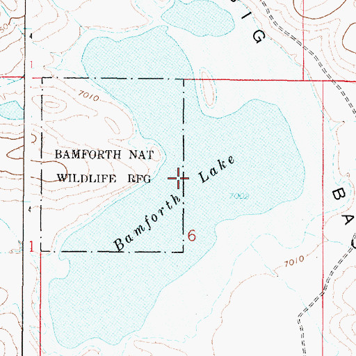 Topographic Map of Bamforth Lake, WY