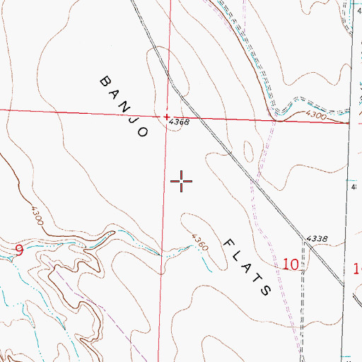 Topographic Map of Banjo Flats, WY