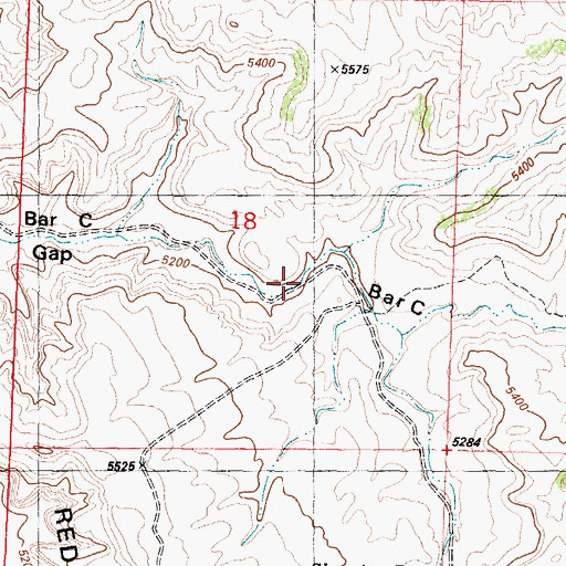 Topographic Map of Bar C Draw, WY