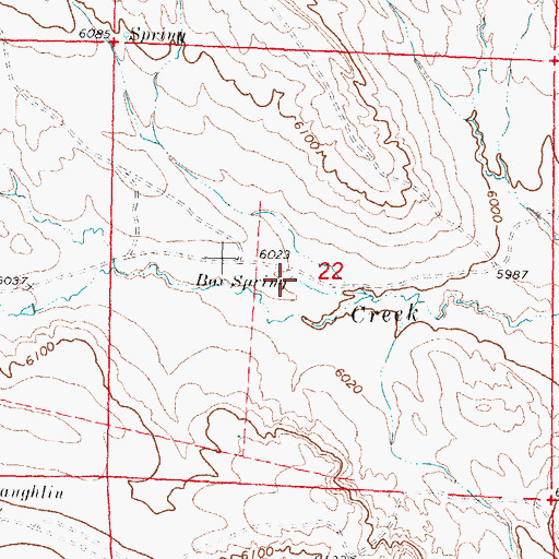 Topographic Map of Bar Spring, WY