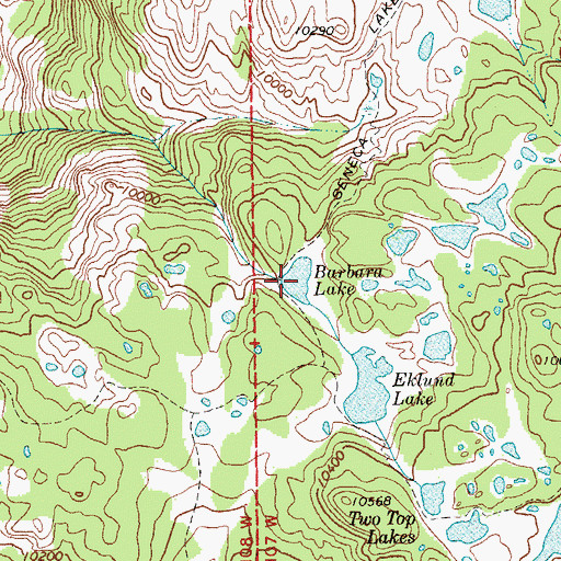Topographic Map of Barbara Lake, WY