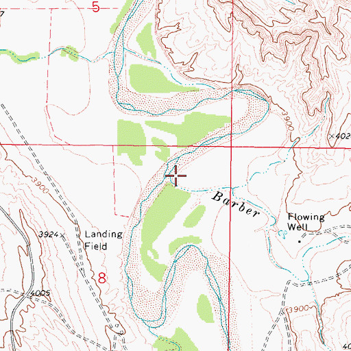 Topographic Map of Barber Creek, WY
