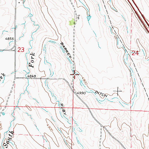 Topographic Map of Barkey Ditch, WY