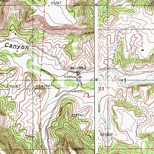 Topographic Map of Barlow Canyon School, WY