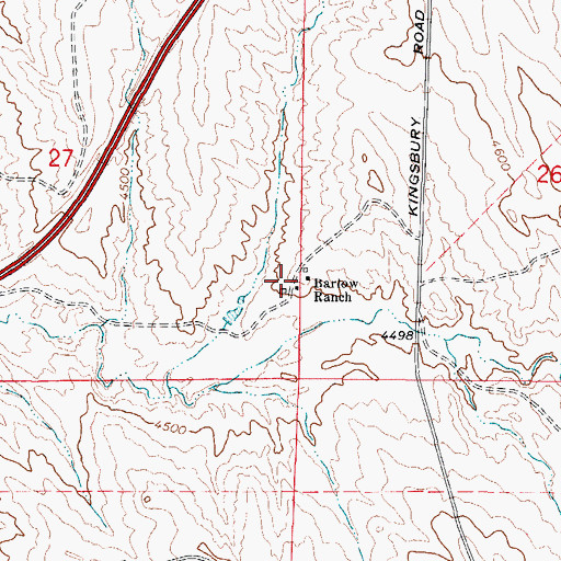 Topographic Map of Barlow Ranch, WY