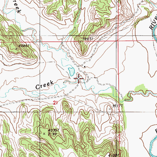 Topographic Map of Barnard Creek, WY