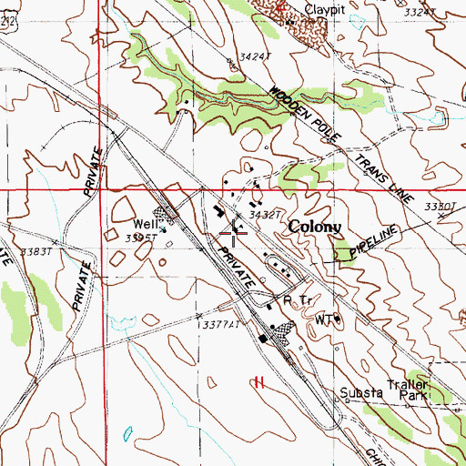 Topographic Map of Baroid School, WY