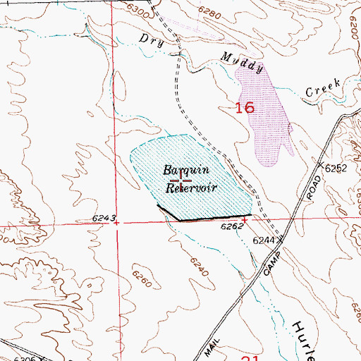 Topographic Map of Barquin Reservoir, WY