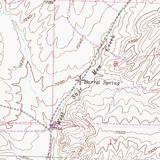 Topographic Map of Barrel Spring, WY
