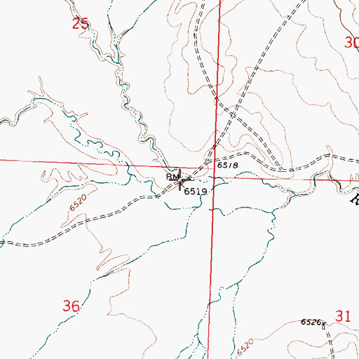 Topographic Map of Barrel Springs Draw, WY