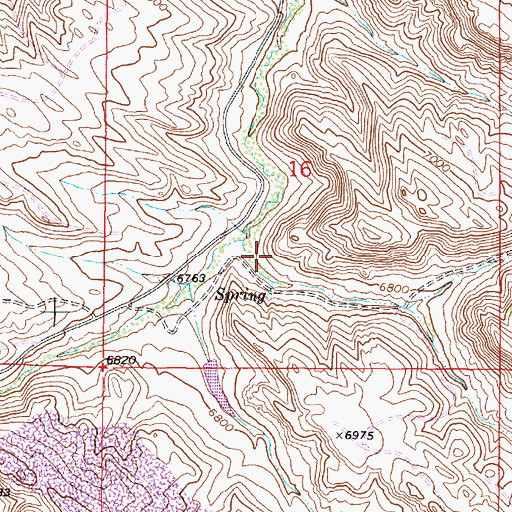 Topographic Map of Barrel Springs Draw, WY