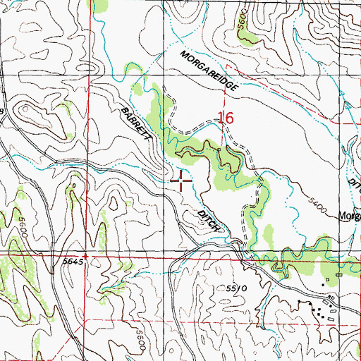 Topographic Map of Barrett Ditch, WY