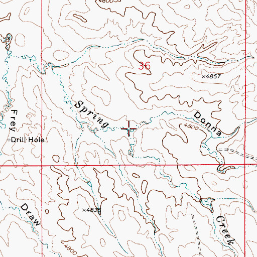 Topographic Map of Donna Draw, WY