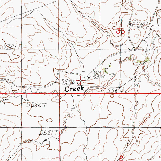 Topographic Map of Barton Ranch, WY