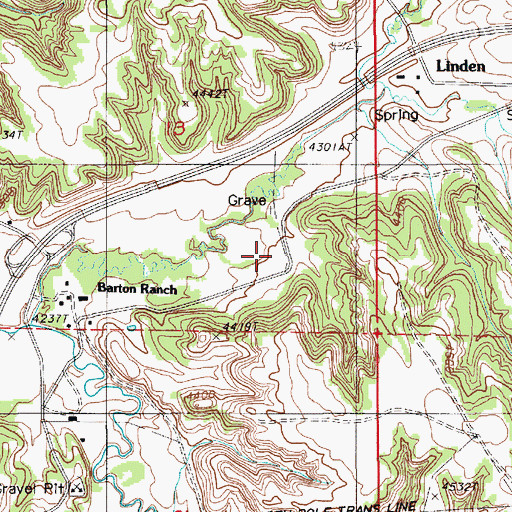 Topographic Map of Barton School, WY