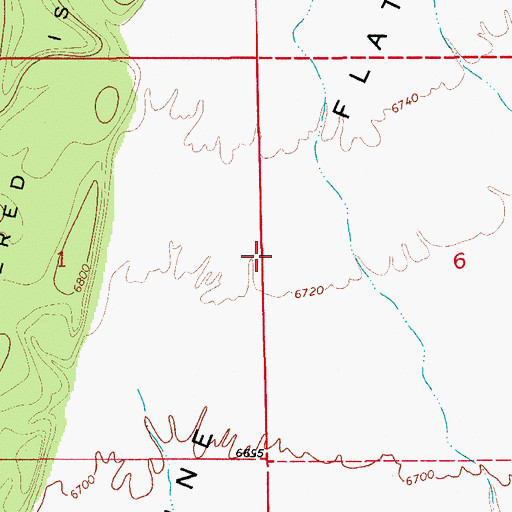 Topographic Map of Baseline Flat, WY