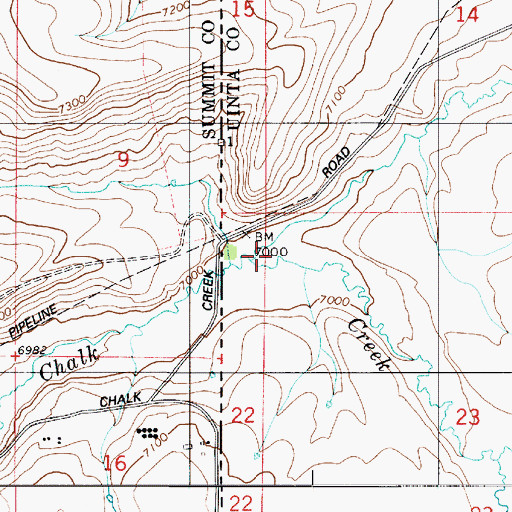 Topographic Map of Basin Creek, WY
