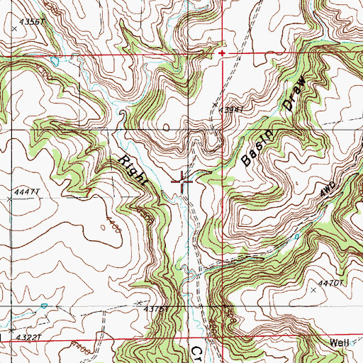Topographic Map of Basin Draw, WY