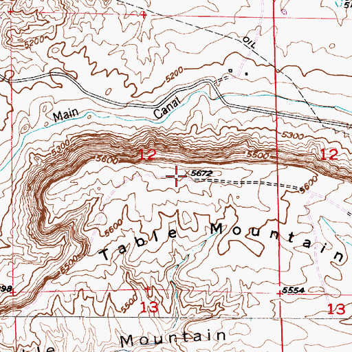 Topographic Map of Table Mountain, WY