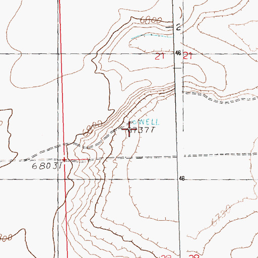 Topographic Map of Basin Well, WY