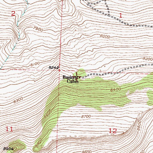 Topographic Map of Baskett Cabin, WY