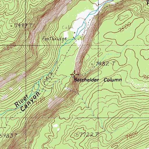Topographic Map of Batchelder Column, WY