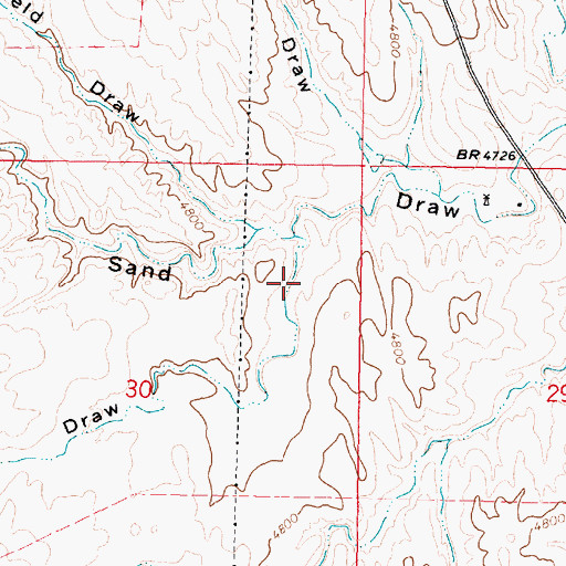 Topographic Map of Bates Draw, WY