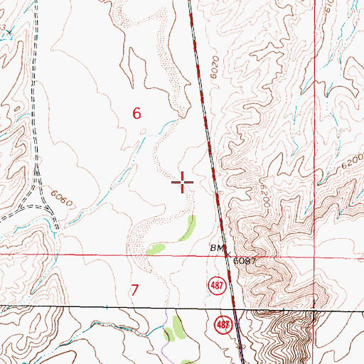 Topographic Map of Bates Hole, WY