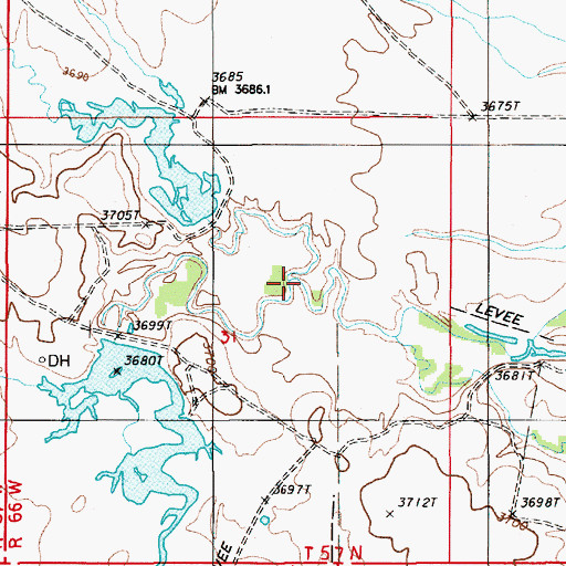 Topographic Map of Battle Creek, WY
