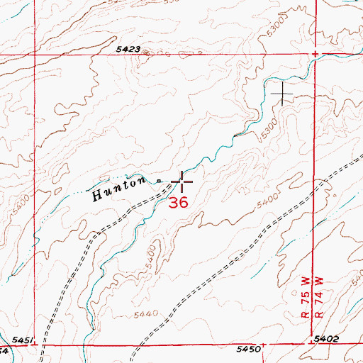 Topographic Map of Batts Creek, WY