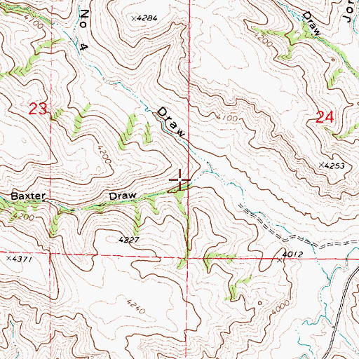 Topographic Map of Baxter Draw, WY