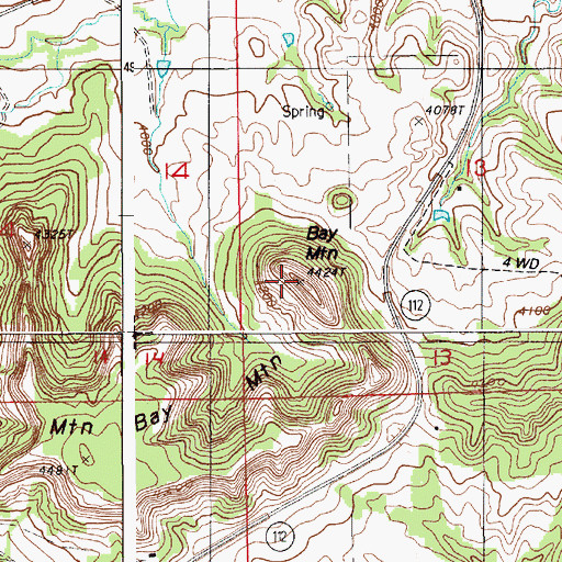 Topographic Map of Bay Mountain, WY