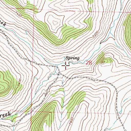 Topographic Map of Bayer Creek, WY