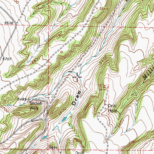 Topographic Map of Beach Draw, WY