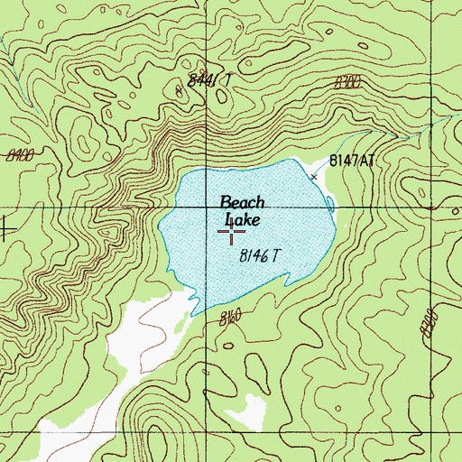 Topographic Map of Beach Lake, WY