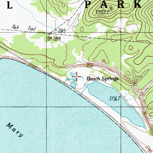 Topographic Map of Beach Springs, WY