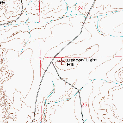 Topographic Map of Beacon Light Hill, WY