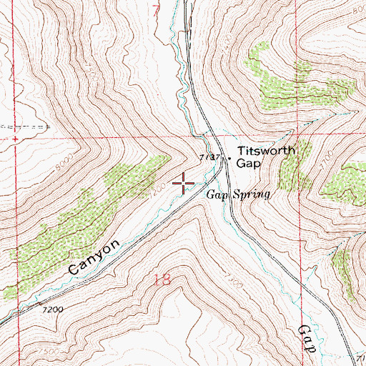 Topographic Map of Beans Spring Creek, WY