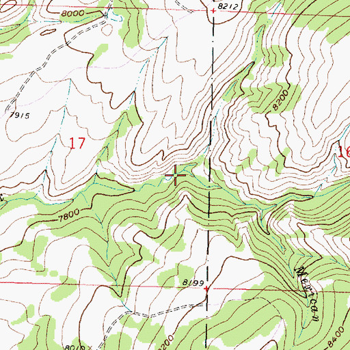 Topographic Map of Bear Creek, WY