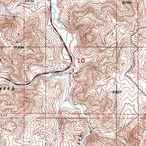 Topographic Map of Bear Creek, WY