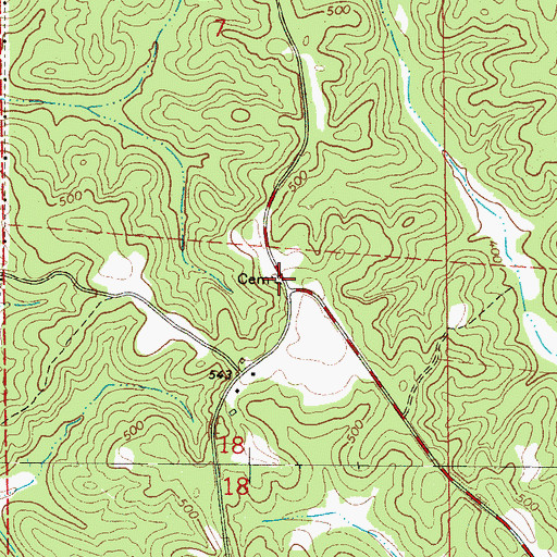 Topographic Map of Porter Cemetery, AL