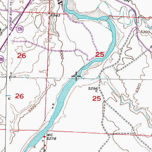 Topographic Map of Bear Creek, WY