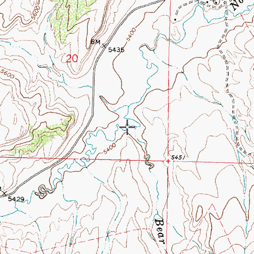 Topographic Map of Bear Creek, WY