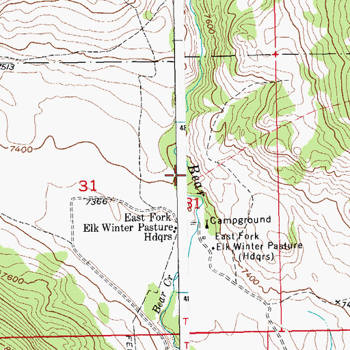 Topographic Map of Bear Creek Canyon, WY