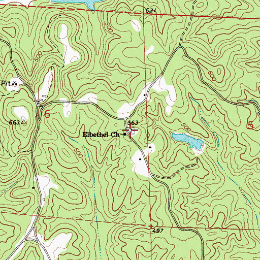 Topographic Map of Elbethel Cemetery, AL