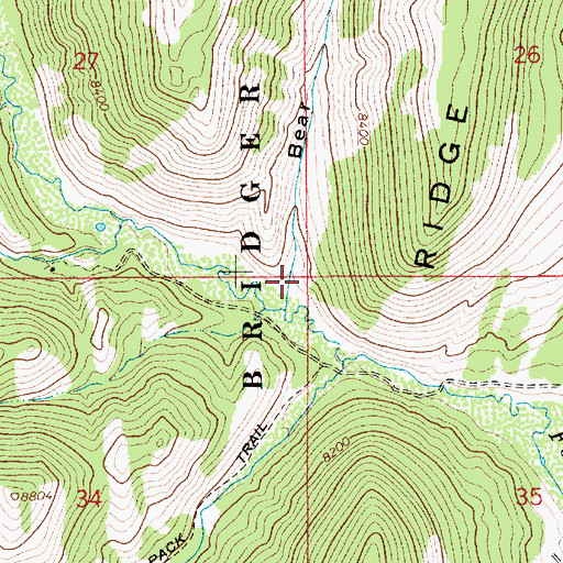 Topographic Map of Bear Gulch, WY