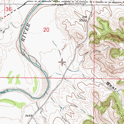 Topographic Map of Bear Gulch, WY