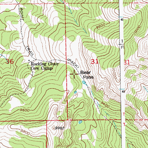 Topographic Map of Bear Pass, WY